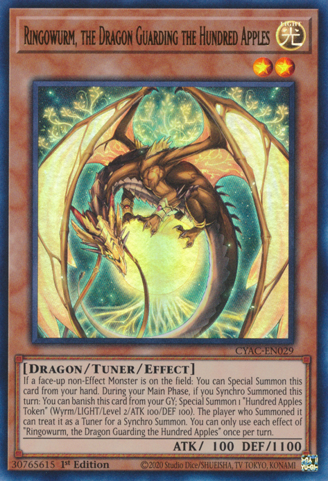 Ringowurm, the Dragon Guarding the Hundred Apples [CYAC-EN029] Ultra Rare | Odin's Place