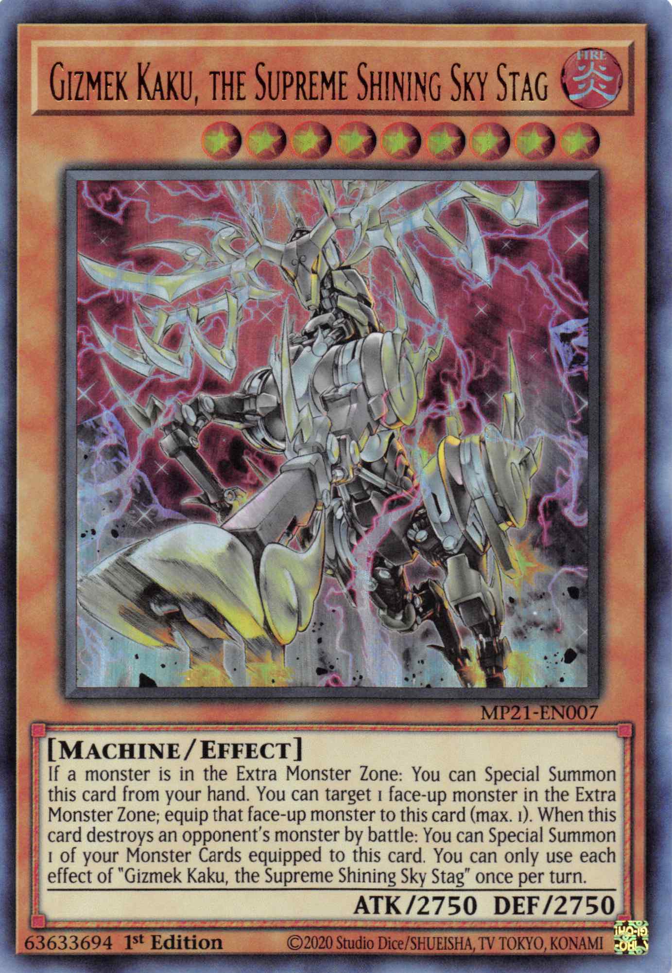 Gizmek Kaku, the Supreme Shining Sky Stag [MP21-EN007] Ultra Rare | Odin's Place
