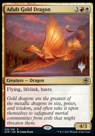 Adult Gold Dragon (Promo Pack) [Dungeons & Dragons: Adventures in the Forgotten Realms Promos] | Odin's Place