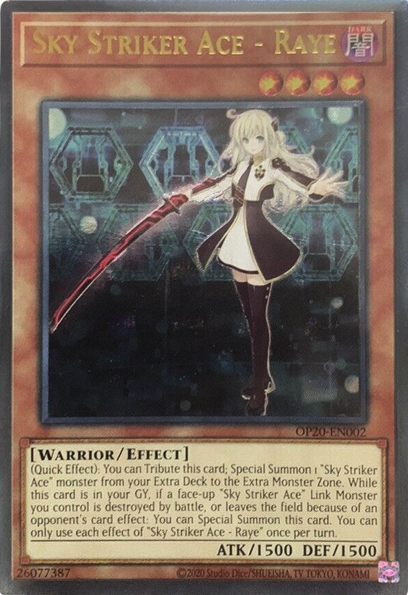 Sky Striker Ace - Raye [OP20-EN002] Ultimate Rare | Odin's Place