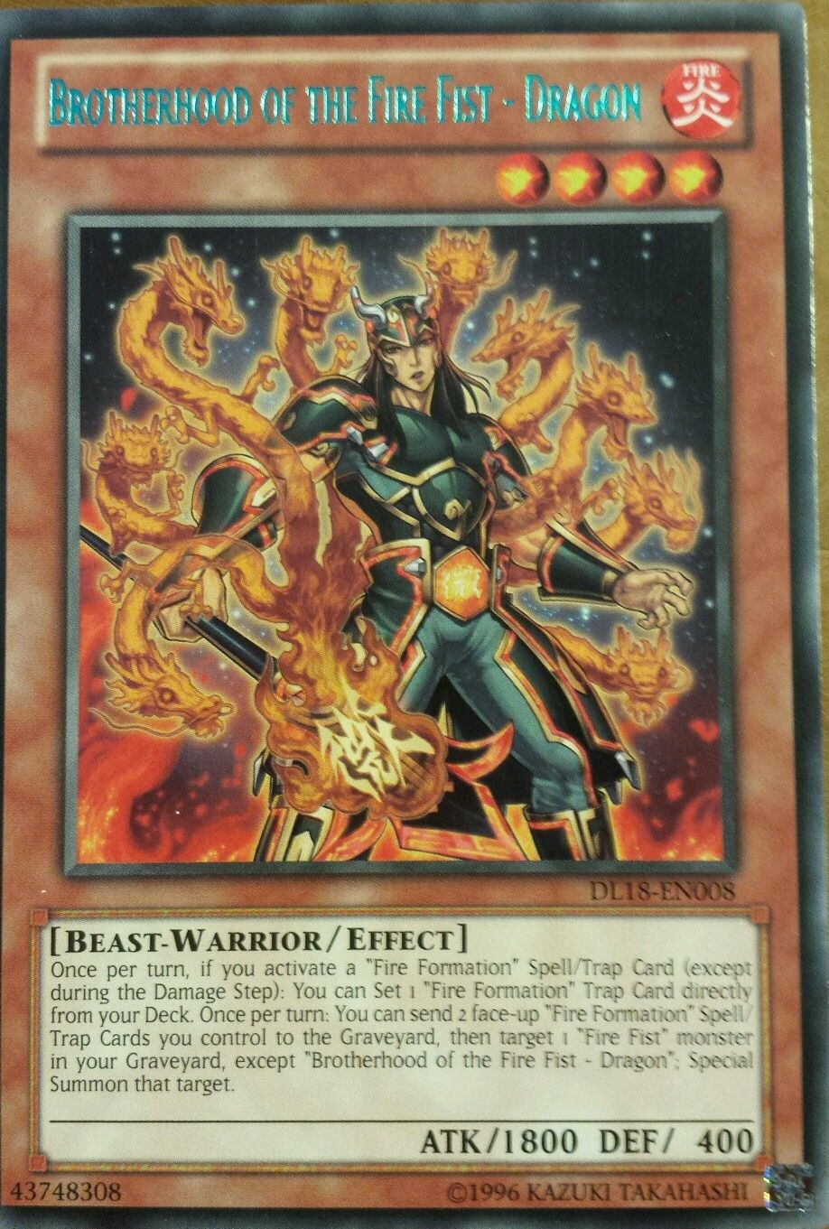 Brotherhood of the Fire Fist - Dragon (Green) [DL18-EN008] Rare | Odin's Place