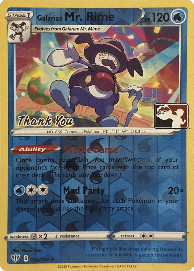 Galarian Mr. Rime (036/189) (Thank You Promo) [Sword & Shield: Darkness Ablaze] | Odin's Place