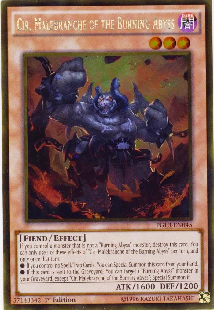 Cir, Malebranche of the Burning Abyss [PGL3-EN045] Gold Rare | Odin's Place
