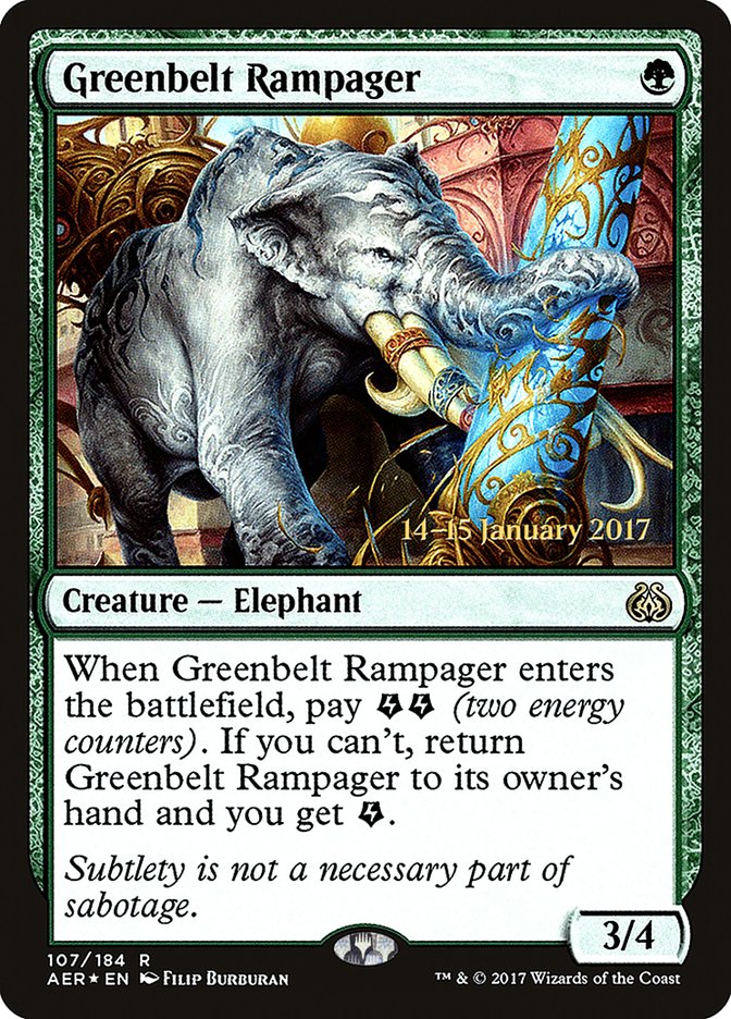 Greenbelt Rampager (107) [Aether Revolt Prerelease Promos] | Odin's Place