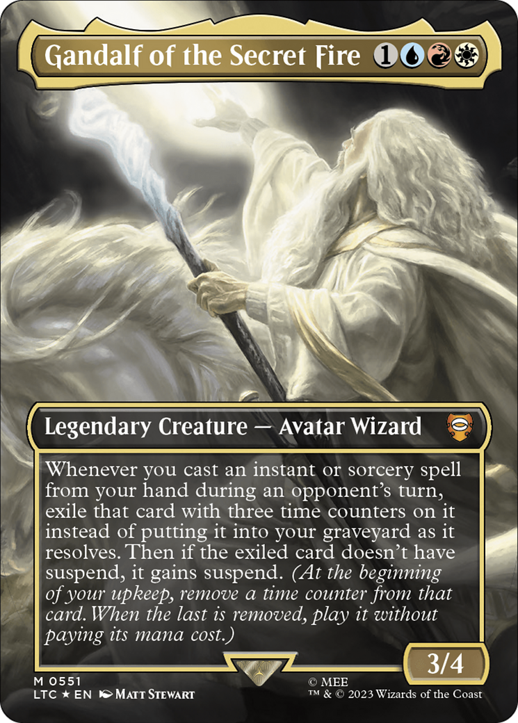 Gandalf of the Secret Fire (Borderless) (Surge Foil) [The Lord of the Rings: Tales of Middle-Earth Commander] | Odin's Place