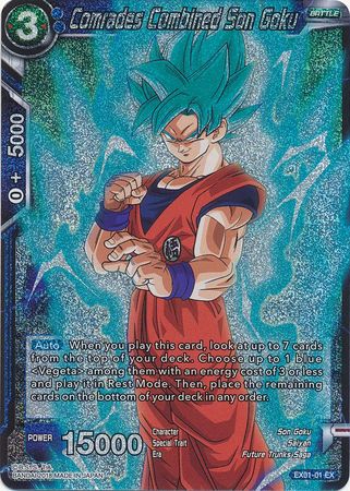 Comrades Combined Son Goku (Foil) (EX01-01) [Mighty Heroes] | Odin's Place