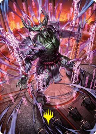 Hidetsugu, Devouring Chaos Art Card (Gold-Stamped Signature) [Kamigawa: Neon Dynasty Art Series] | Odin's Place