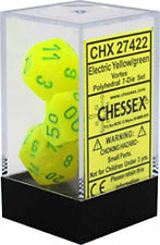 Chessex Dice Menagerie 8 Poly Vortex Electric Yellow/Green Poly 7 Set | Odin's Place