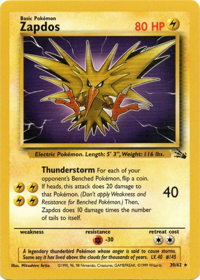 Zapdos (30/62) [Fossil Unlimited] | Odin's Place