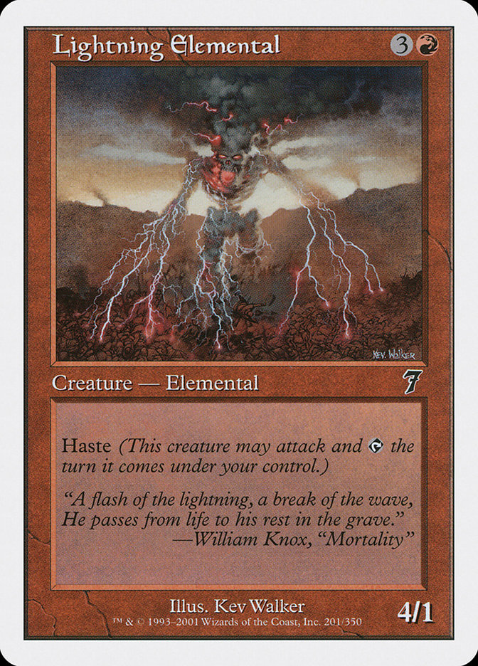 Lightning Elemental (201) [Seventh Edition] | Odin's Place