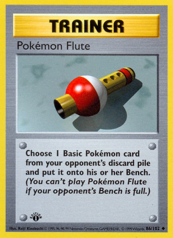 Pokemon Flute (86/102) (Shadowless) [Base Set 1st Edition] | Odin's Place