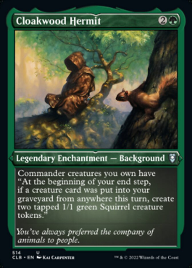 Cloakwood Hermit (Foil Etched) [Commander Legends: Battle for Baldur's Gate] | Odin's Place