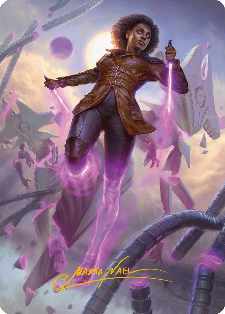 Kaya, Intangible Slayer Art Card (Gold-Stamped Signature) [Phyrexia: All Will Be One Art Series] | Odin's Place
