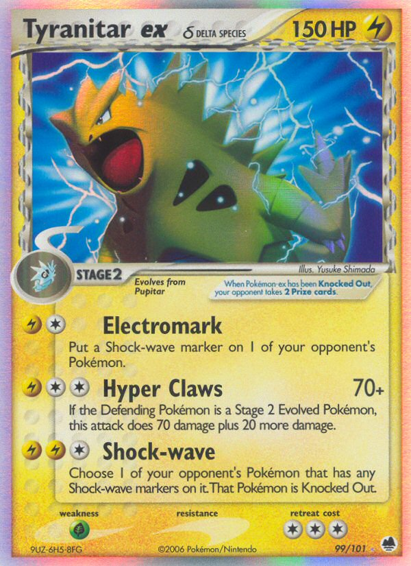 Tyranitar ex (99/101) (Delta Species) [EX: Dragon Frontiers] | Odin's Place