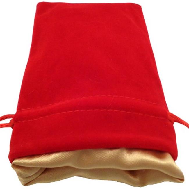 FanRoll Small Dice Bag Red Velvet and Gold Satin | Odin's Place