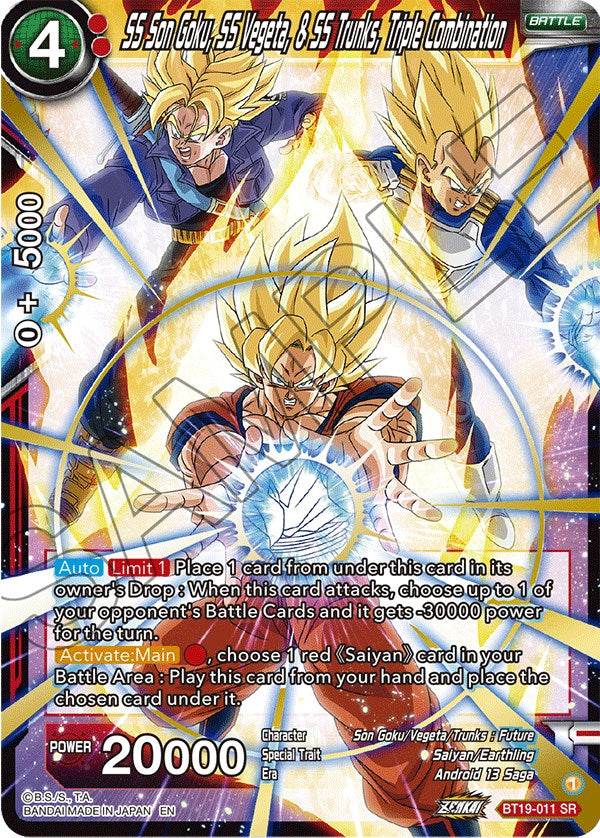 SS Son Goku, SS Vegeta, & SS Trunks, Triple Combination (BT19-011) [Fighter's Ambition] | Odin's Place