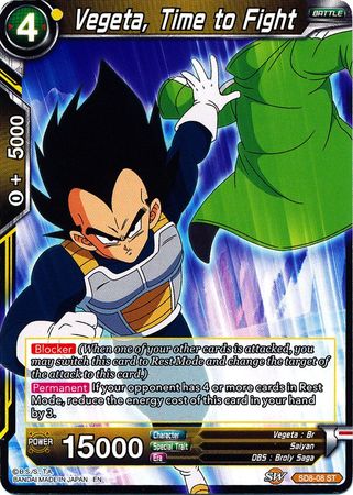 Vegeta, Time to Fight (Starter Deck - Rising Broly) (SD8-08) [Destroyer Kings] | Odin's Place