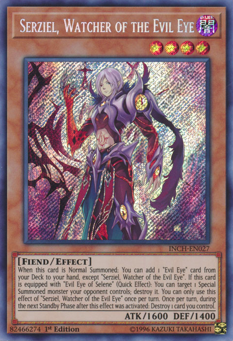 Serziel, Watcher of the Evil Eye [INCH-EN027] Secret Rare | Odin's Place