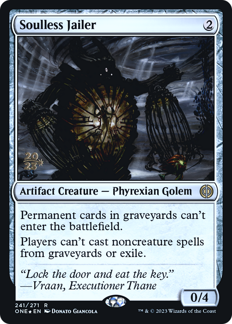 Soulless Jailer [Phyrexia: All Will Be One Prerelease Promos] | Odin's Place