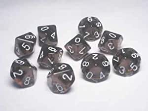 Chessex Translucent Smoke With White D10 Set | Odin's Place