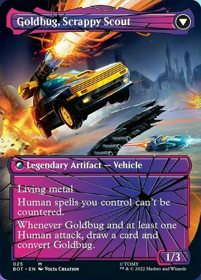Goldbug, Humanity's Ally // Goldbug, Scrappy Scout (Shattered Glass) [Transformers] | Odin's Place