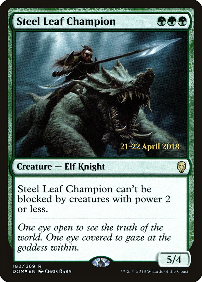 Steel Leaf Champion (182) [Dominaria Prerelease Promos] | Odin's Place