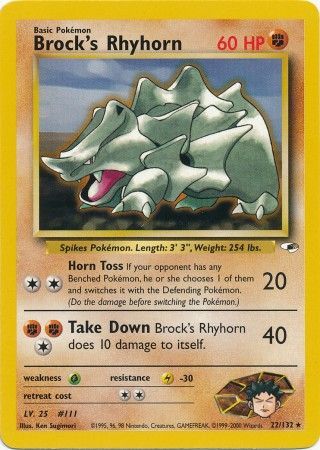 Brock's Rhyhorn (22/132) [Gym Heroes Unlimited] | Odin's Place
