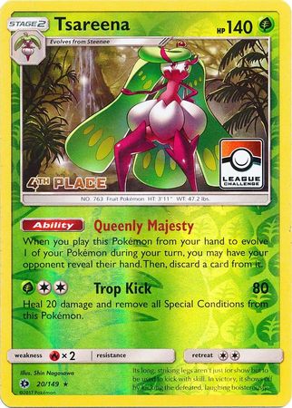 Tsareena (20/149) (League 4th Place) [Sun & Moon: Base Set] | Odin's Place