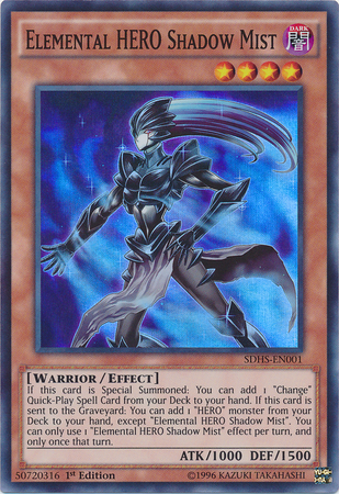 Elemental Hero Shadow Mist [SDHS-EN001] Super Rare | Odin's Place