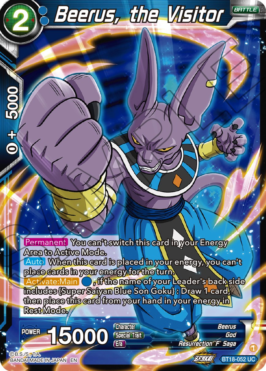 Beerus, the Visitor (BT18-052) [Dawn of the Z-Legends] | Odin's Place