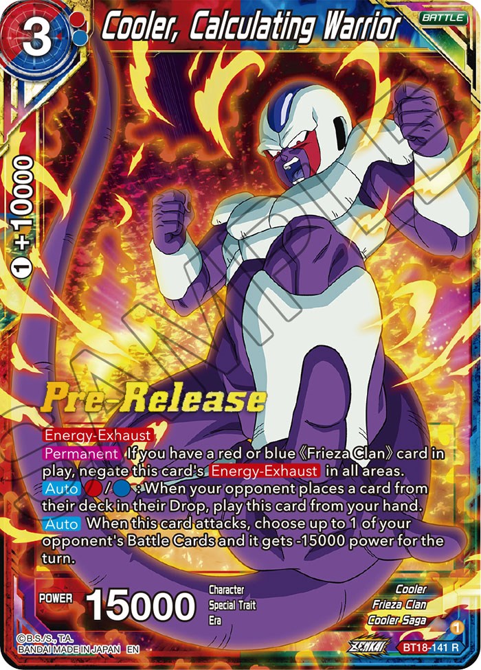 Cooler, Calculated Warrior (BT18-141) [Dawn of the Z-Legends Prerelease Promos] | Odin's Place