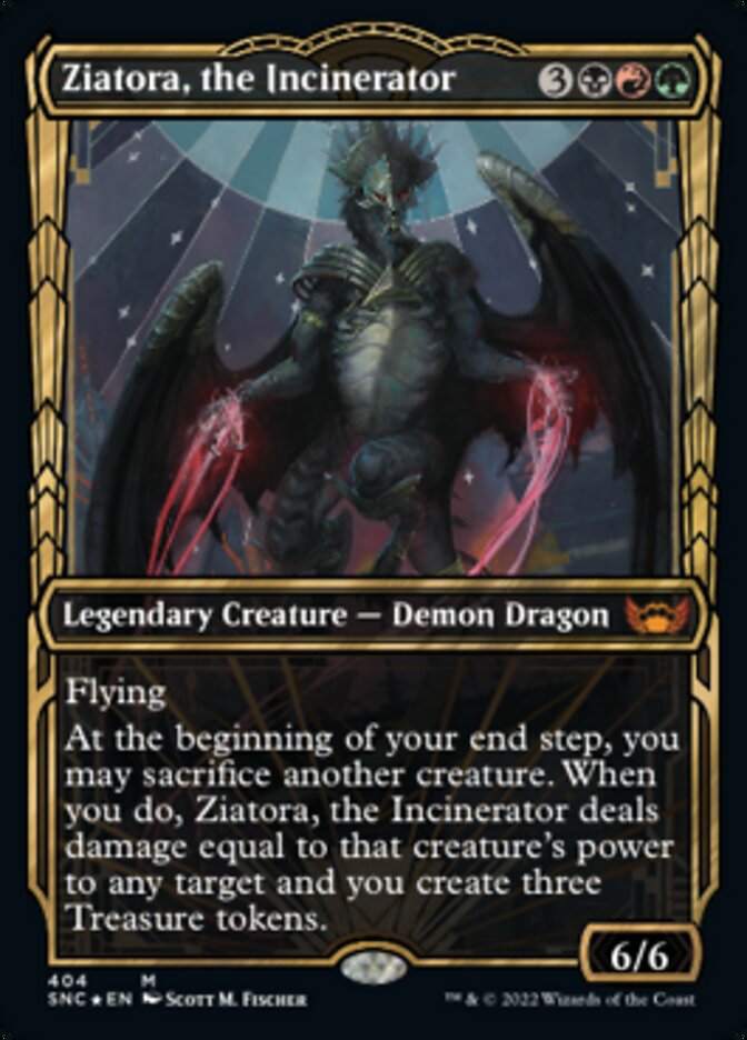 Ziatora, the Incinerator (Showcase Golden Age Gilded Foil) [Streets of New Capenna] | Odin's Place