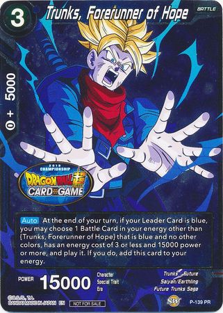 Trunks, Forerunner of Hope (Championship Final 2019) (P-139) [Tournament Promotion Cards] | Odin's Place