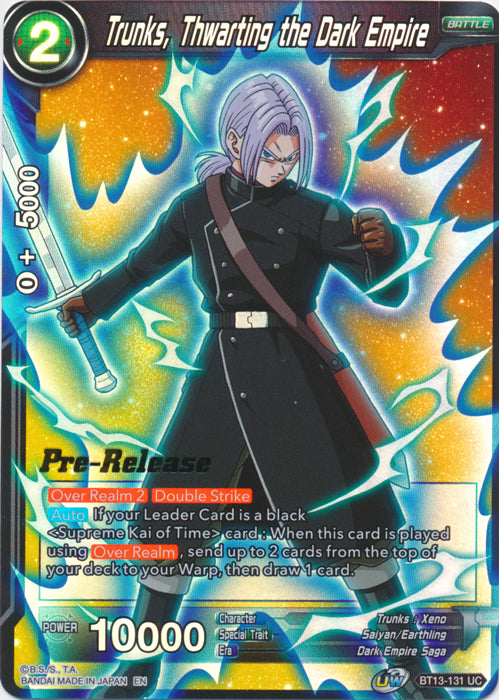 Trunks, Thwarting the Dark Empire (BT13-131) [Supreme Rivalry Prerelease Promos] | Odin's Place