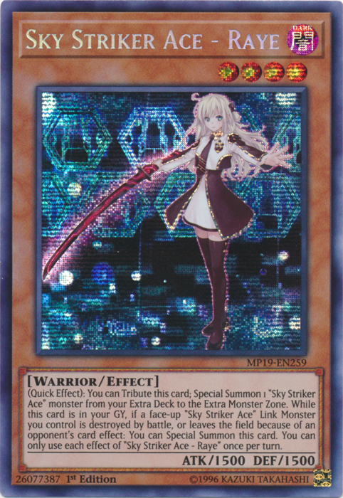Sky Striker Ace - Raye [MP19-EN259] Prismatic Secret Rare | Odin's Place