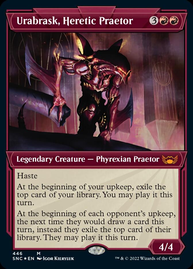 Urabrask, Heretic Praetor (Showcase Art Deco Foil Etched) [Streets of New Capenna] | Odin's Place