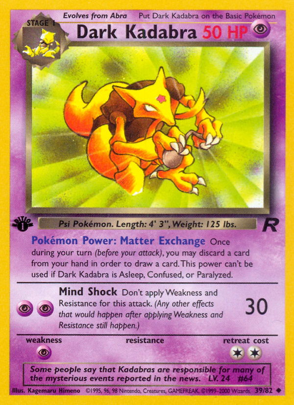 Dark Kadabra (39/82) [Team Rocket 1st Edition] | Odin's Place