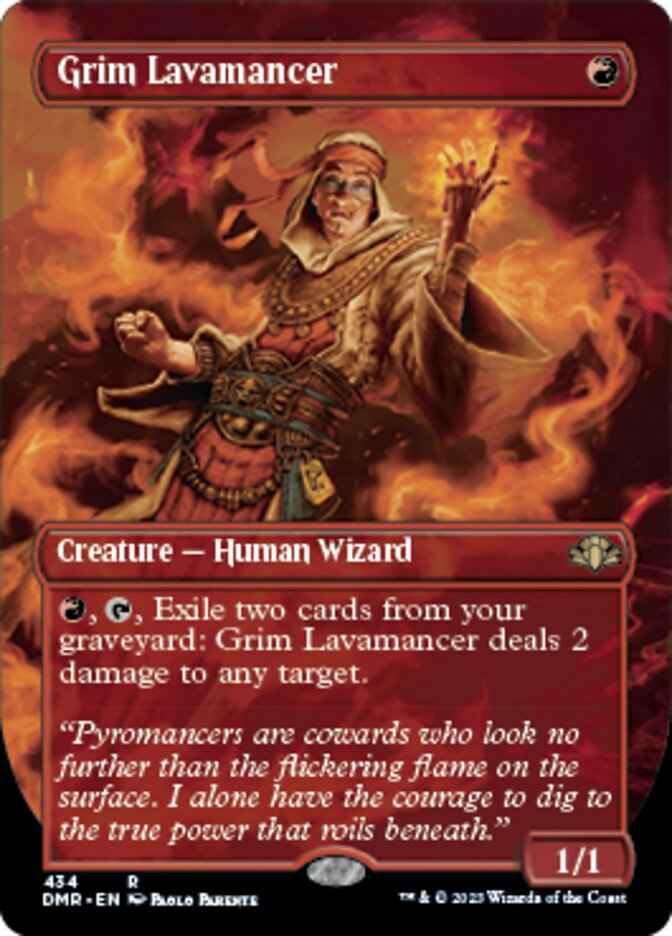 Grim Lavamancer (Borderless Alternate Art) [Dominaria Remastered] | Odin's Place