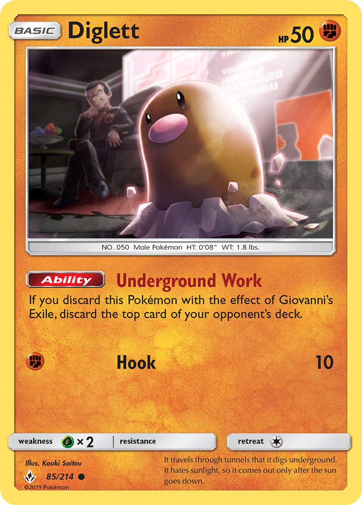 Diglett (85/214) [Sun & Moon: Unbroken Bonds] | Odin's Place