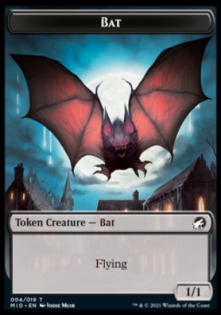 Human // Bat Double-Sided Token [Innistrad: Midnight Hunt Tokens] | Odin's Place