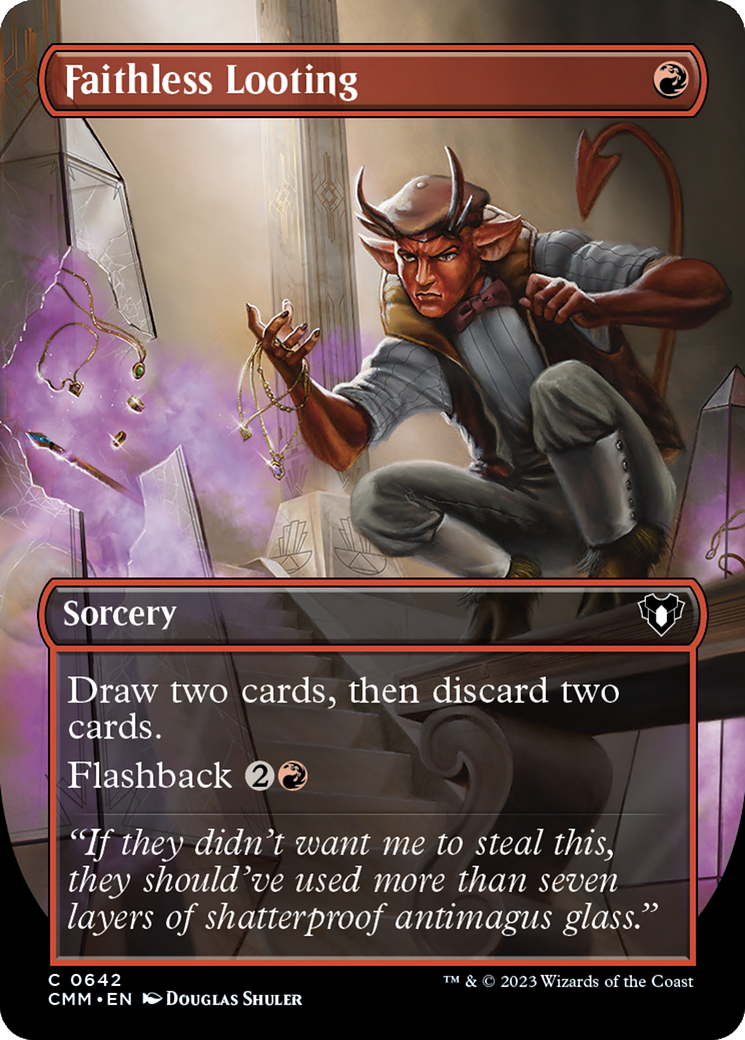 Faithless Looting (Borderless Alternate Art) [Commander Masters] | Odin's Place