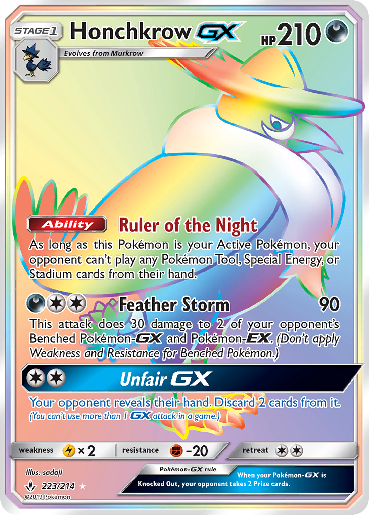Honchkrow GX (223/214) [Sun & Moon: Unbroken Bonds] | Odin's Place