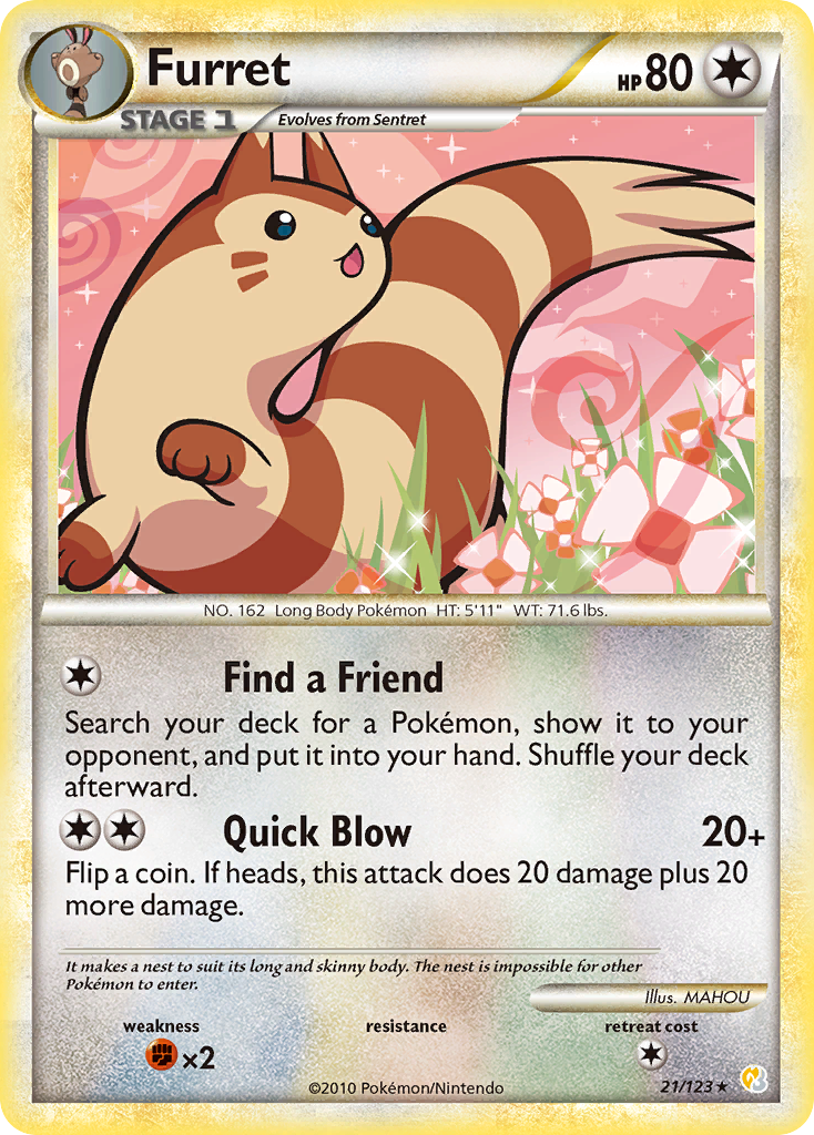 Furret (21/123) [HeartGold & SoulSilver: Base Set] | Odin's Place