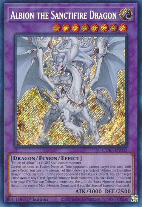 Albion the Sanctifire Dragon [CYAC-EN035] Secret Rare | Odin's Place