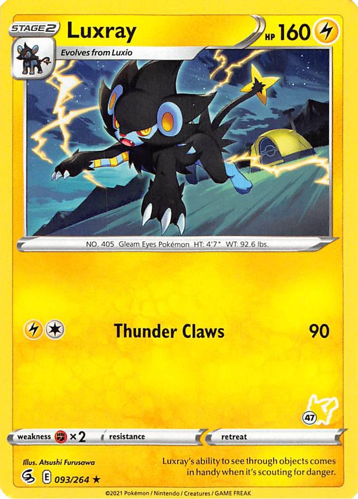 Luxray (093/264) (Pikachu Stamp #47) [Battle Academy 2022] | Odin's Place
