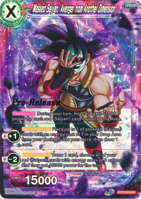 Masked Saiyan, Avenger from Another Dimension (BT13-003) [Supreme Rivalry Prerelease Promos] | Odin's Place