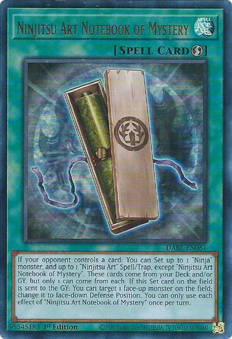 Ninjitsu Art Notebook of Mystery [DABL-EN061] Ultra Rare | Odin's Place