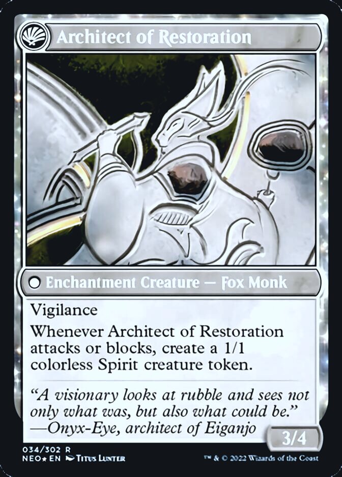 The Restoration of Eiganjo // Architect of Restoration [Kamigawa: Neon Dynasty Prerelease Promos] | Odin's Place