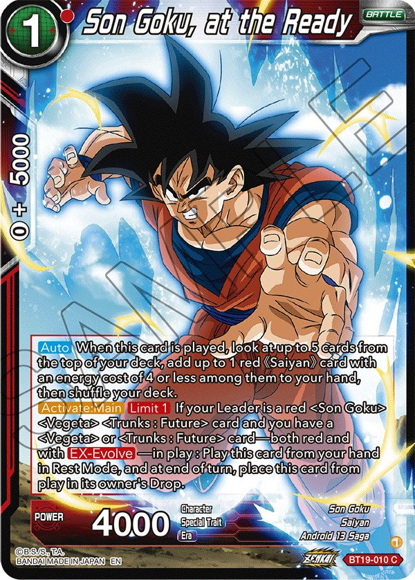 Son Goku, at the Ready (BT19-010) [Fighter's Ambition] | Odin's Place