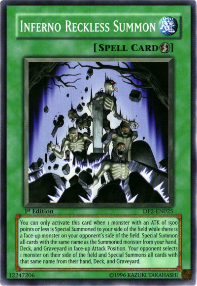 Inferno Reckless Summon [DP2-EN025] Super Rare | Odin's Place
